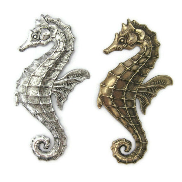 Brass Vintage Design Large Sea Horse , Made in the USA