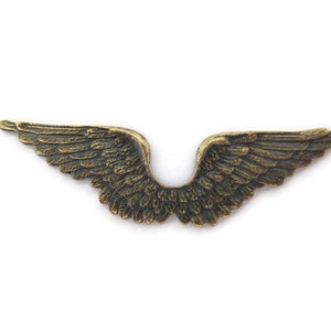 Brass Vintage Design Large Double Wing Motif , Made in the USA