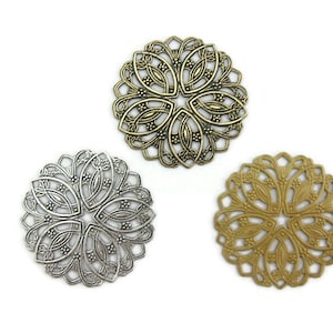 Brass Round Filigree with Star Center , Made in the USA