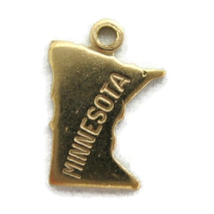 Brass Small Minnesota Charm (4 pieces) , Made in the USA