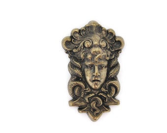Brass Gorgon Medusa Stamping , Made in the USA
