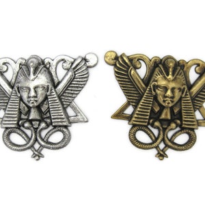 Brass Vintage Design Large Egyptian Winged Pharaoh , Made in the USA