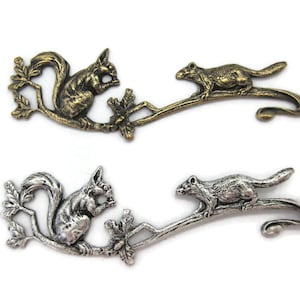Brass Vintage Design Woodland Animals on a Branch , Made in the USA