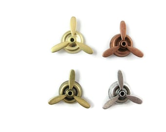 Brass Retro Design Small Spinning Propeller  (2 pieces) , Made in the USA
