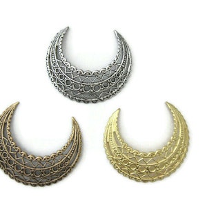 Brass Vintage Design Filigree Crescent Dapt, Made in the USA