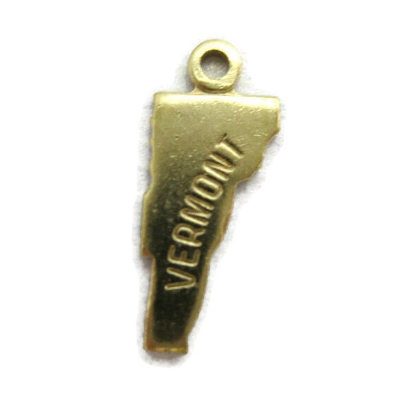 Brass Small Vermont Charm (4 pieces) , Made in the USA