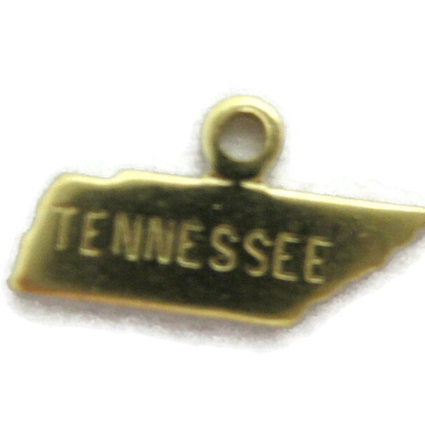 Brass Small Tennessee Charm (4 pieces) , Made in the USA