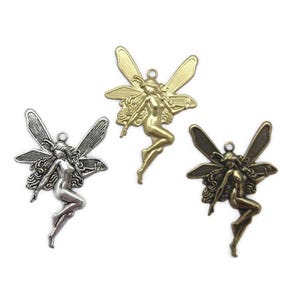 Brass Vintage Design Large Classic Fairy with Top Ring (2 pieces) , Made in the USA