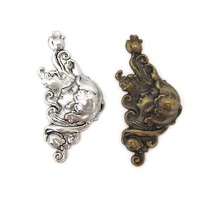 Brass Vintage Design Left Facing Windblown Maiden   , Made in the USA