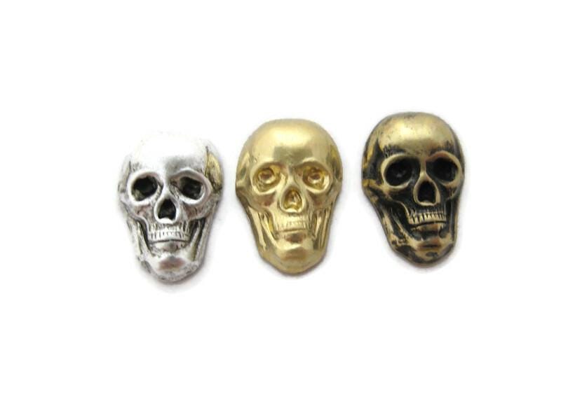 Brass Vintage Design Small Skull (4 Pieces) , Made in the USA - Etsy
