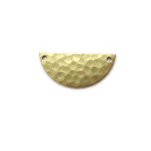 Brass Vintage Design 21 mm Hammered Half Moon (2 pieces) , Made in the USA