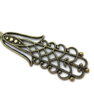 Brass Vintage Design European Filigree Tulip Drop