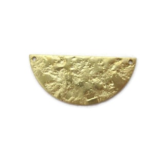 Brass Vintage Design 32 mm Textured Half Moon (2 pieces) , Made in the USA