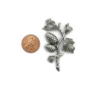 Brass Vintage Design Large Left Pine Branch , Made in the USA image 3