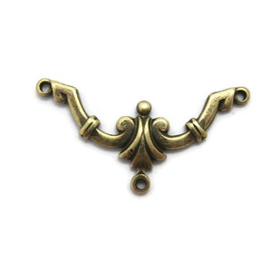 Brass 3 Ring Connector Finding , Made in the USA