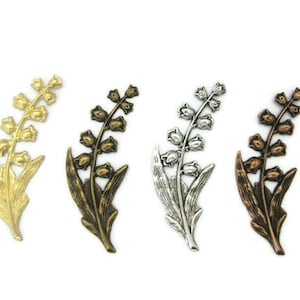 Brass Vintage Design Lily of the Valley Branch , Made in the USA