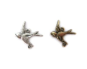 Brass Vintage Design 2 Ring Sparrow Connector (2 pieces) , Made in the USA