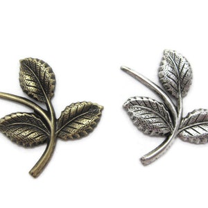 Brass 3 Leaf Branching Vine Finding (2 pieces) , Made in the USA