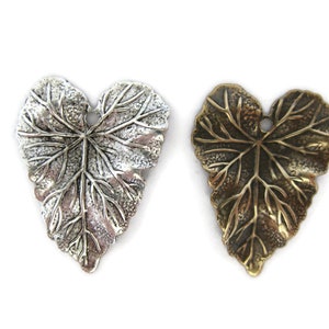 Brass Rippled Leaf with Hole (4 pieces) , Made in the USA