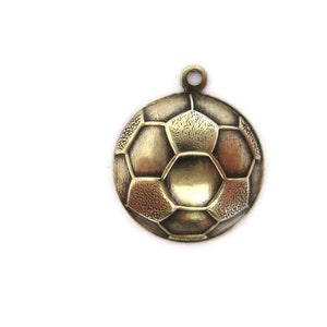 Brass Soccer Ball Charm (4 pieces) , Made in the USA