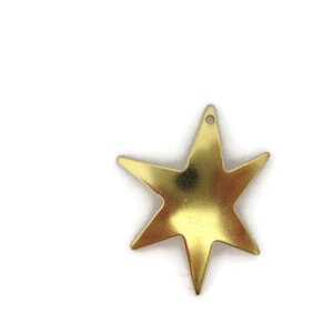 Brass Retro Dapt Medium Star Burst Charm (4 pieces) , Made in the USA