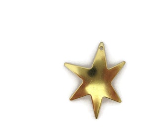 Brass Retro Dapt Medium Star Burst Charm (4 pieces) , Made in the USA