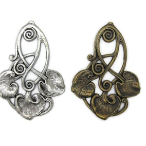 Brass Vintage Design Three Leaf Motif , Made in the USA