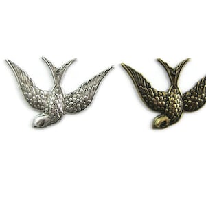 Brass Vintage Design Left Facing Swallow with Hole, Made in the USA
