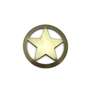 Brass Vintage Design Large Openwork Star in Circle , Made in the USA