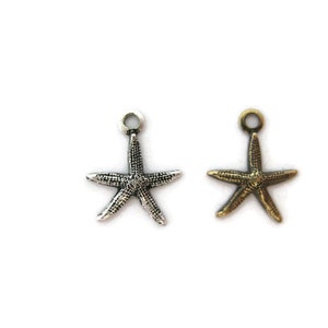 Brass Vintage Design Small Starfish with Top Ring (6 pieces) , Made in the USA