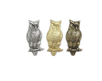 Brass Vintage Design Standing Owl , Made in the USA