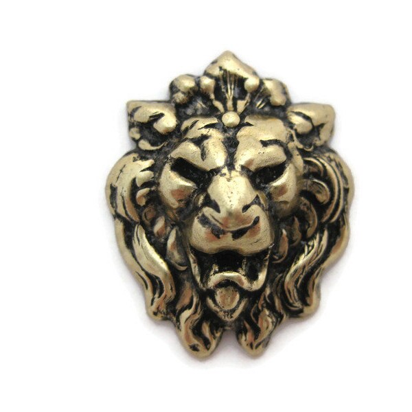 Brass Vintage Design Lion's Head , Made in the USA