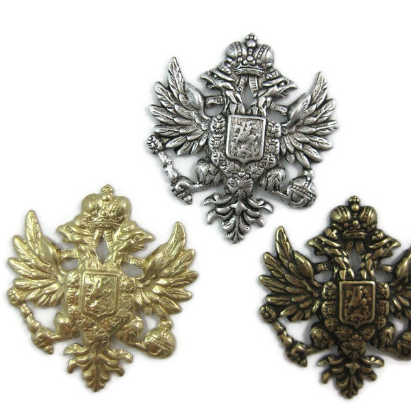 Brass Russian Imperial Coat of Arms, Made in the USA