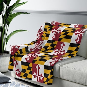 Maryland Blanket, Maryland Flag Throw Blanket, Maryland Home Decor, Maryland State Gift, Housewarming