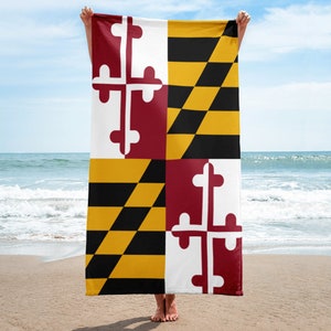 Maryland Flag Beach Towel, Maryland Vacation, Maryland Towel, Maryland Gifts, Bath Towel