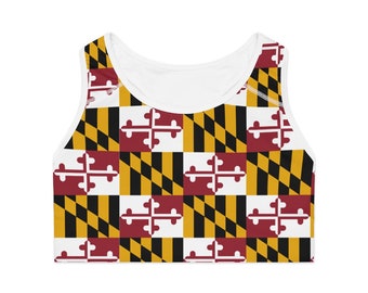 Maryland Sports Bra, Women's Maryland Printed Sports Bra, Yoga Top, Gift for Her