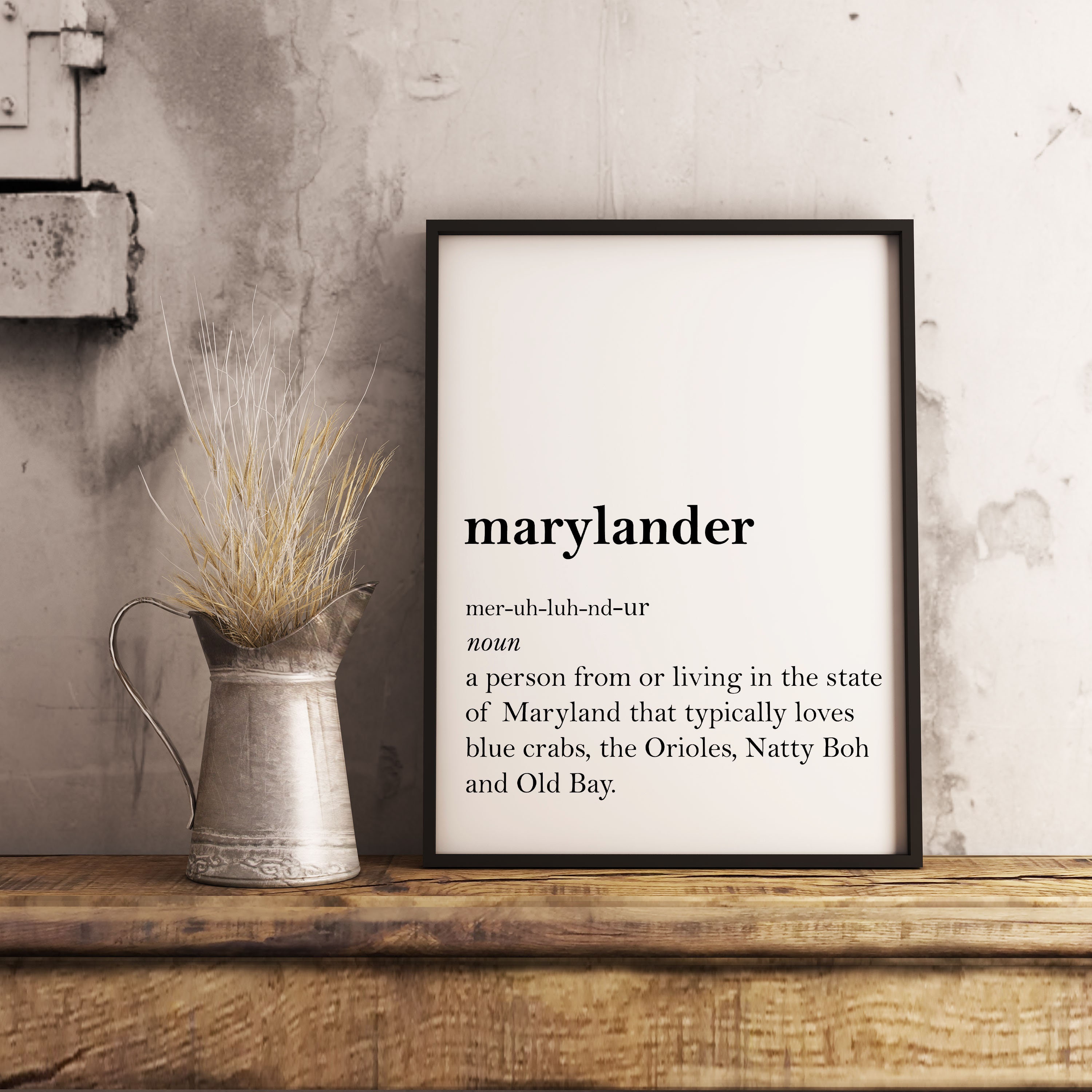 Marylander Printable Wall Art Maryland Downloadable Print Etsy