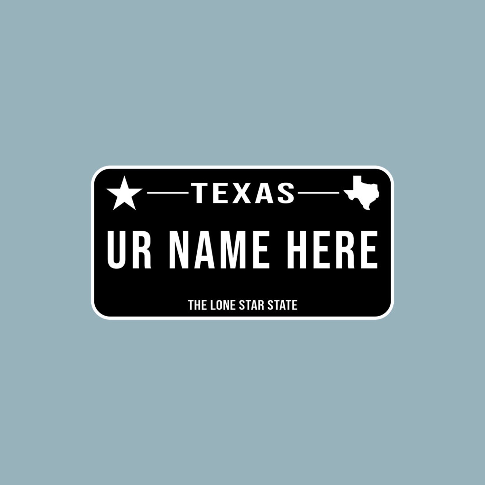 CUSTOM Texas Name Plate Sticker Etsy
