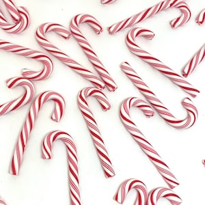 Kawaii Christmas Decorations, Fake Peppermint Christmas Candy Canes for Decoden, Garland, Ornaments, Cabochon, Slime Mixer