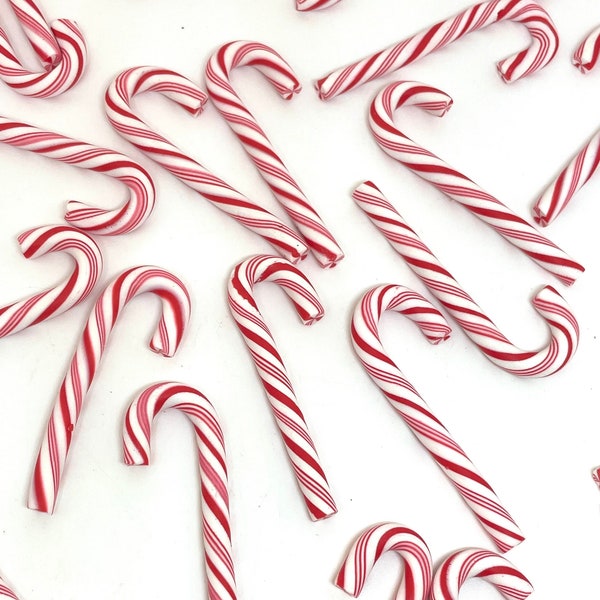 Kawaii Christmas Decorations, Fake Peppermint Christmas Candy Canes for Decoden, Garland, Ornaments, Cabochon, Slime Mixer