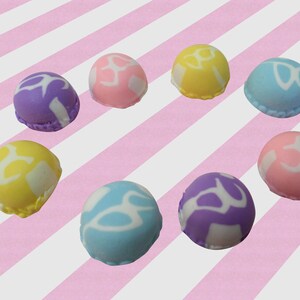 Cute Small Rainbow Sherbet Ice Cream Scoop Decoden Cabochons - 9pc set of cabs