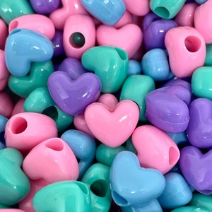 Heart Pony Bead Mix, Heart Beads, Mixed Beads for Kandi, Heart Shaped Beads, Heart Kandi Kit, Kandi Heart Beads, Pink Heart Beads Jewelry