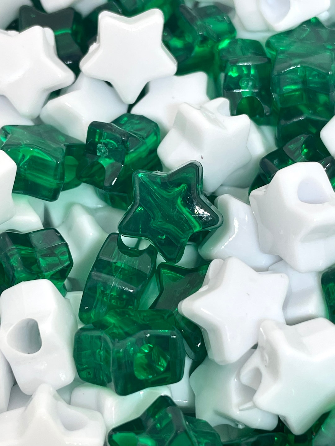 St Patrick Day Beads, Green Star Beads for St Patrick’s Day Jewelry