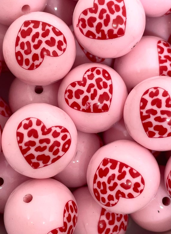 Perline di gomma da masticare rosa grosse con cuori rossi, perline di San  Valentino, gioielli grossi, perline rotonde grandi, perline di gomma da  masticare - Etsy Italia