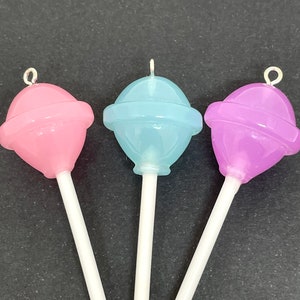 Pastel Full Size Lollipop Candy Charms, Lollipop Jewelry, Candy Jewelry, Fake Food, Pastel Charms for Jewelry Making