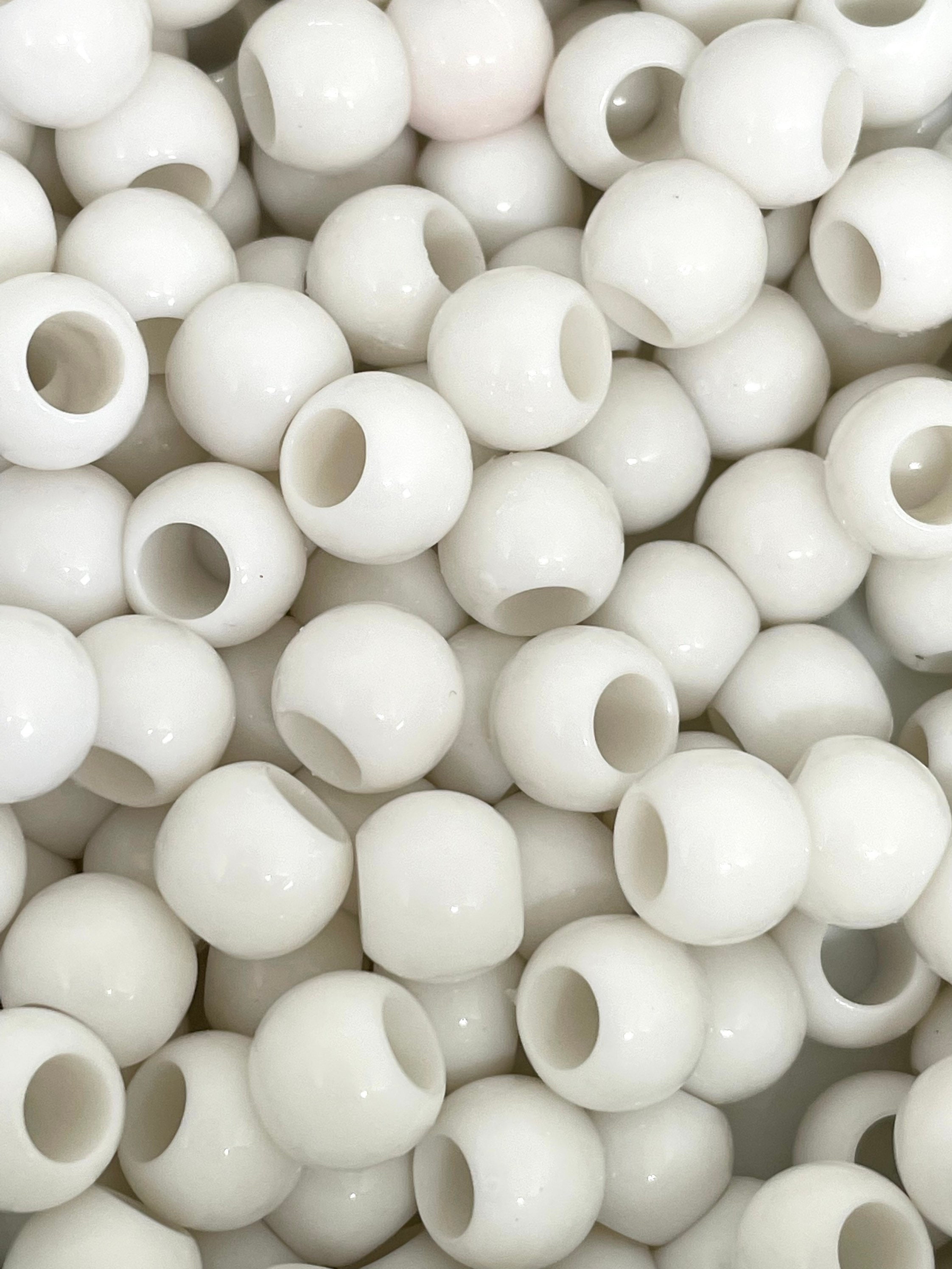 Large White Pony Beads for Hair Beads, Dreadock Beads, Dread Beads, Braid  Beads, White Large Hole Beads, Kids Craft Beads, Bulk Beads