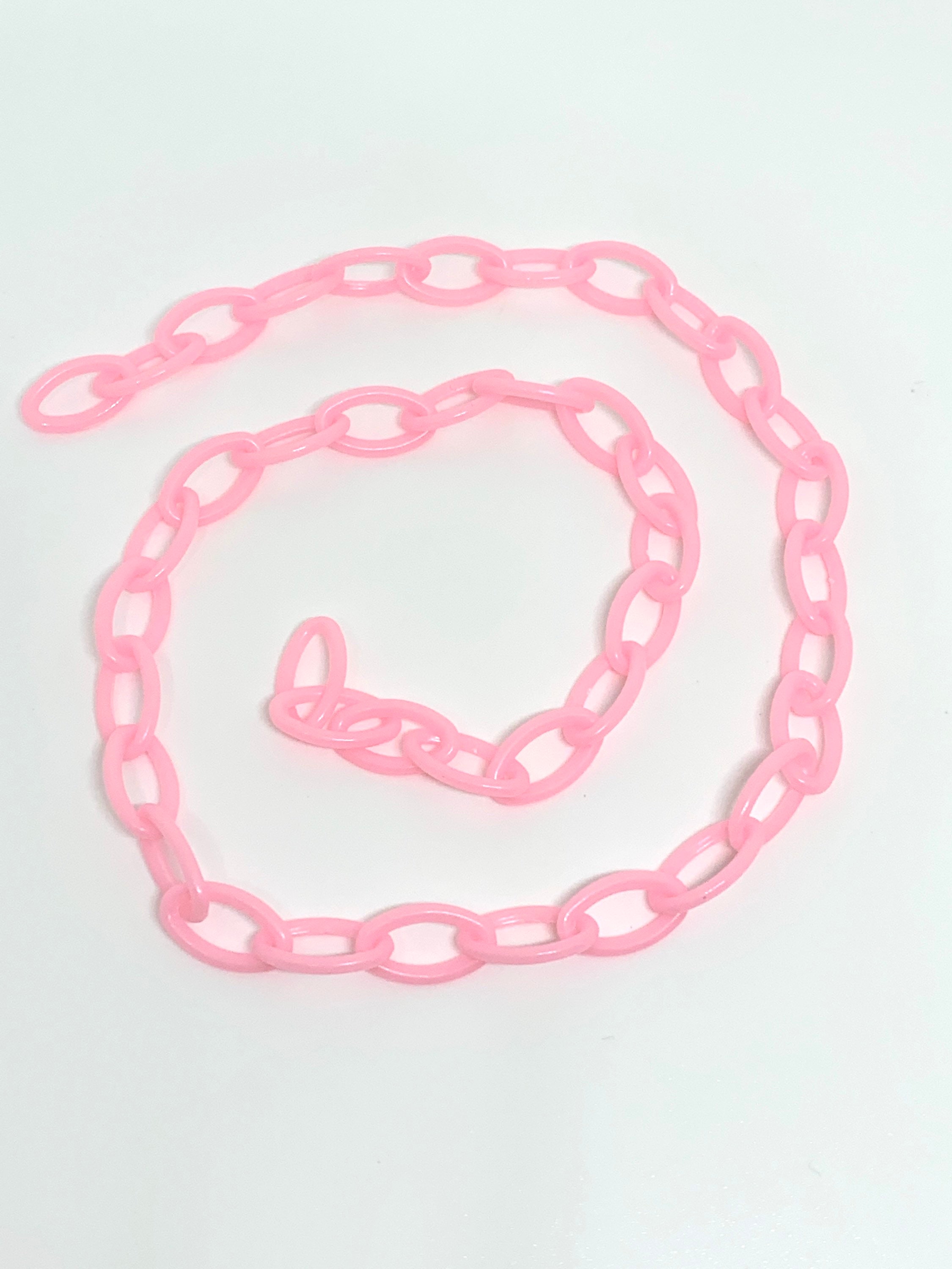 1ft Pastel Pink Plastic Chain Links, 23x17mm DIY Craft Chain