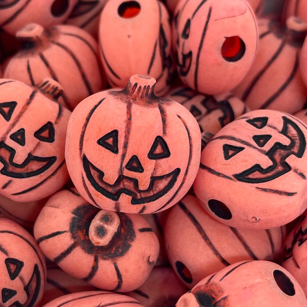 Jack-O-Lantern Bead, Pumpkin Beads, Halloween Beads, Halloween Jewelry, Jack O Lantern Beads for Jewelry, Fall Beads, Halloween Craft Kit