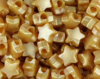Glamorous Gold Star Beads, Star beads, Gold Beads, Kawaii Supplies, Cute Beads, Kawaii Beads