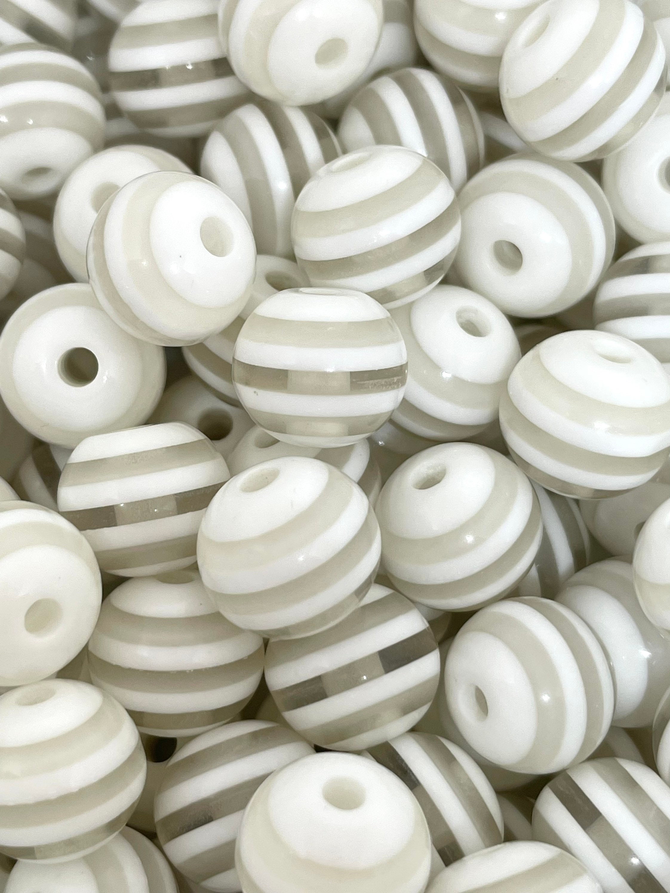 Black and White Beach Ball Beads, Black and White Striped Beads, Large  Chunky Round Beads for Jewelry Making, Chunky Jewelry, 20mm Beads 